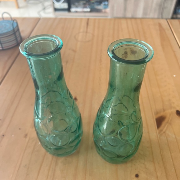2 Vintage DPS Circles Bud Vases - Aqua Blue. 
Great condition  8 1/2” height dim - Picture 7 of 9